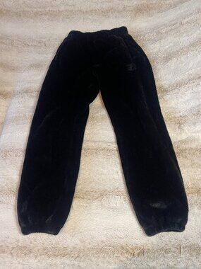 RARE! Juicy Couture x Apparis Black Faux Fur Tracksuit Pants XS
